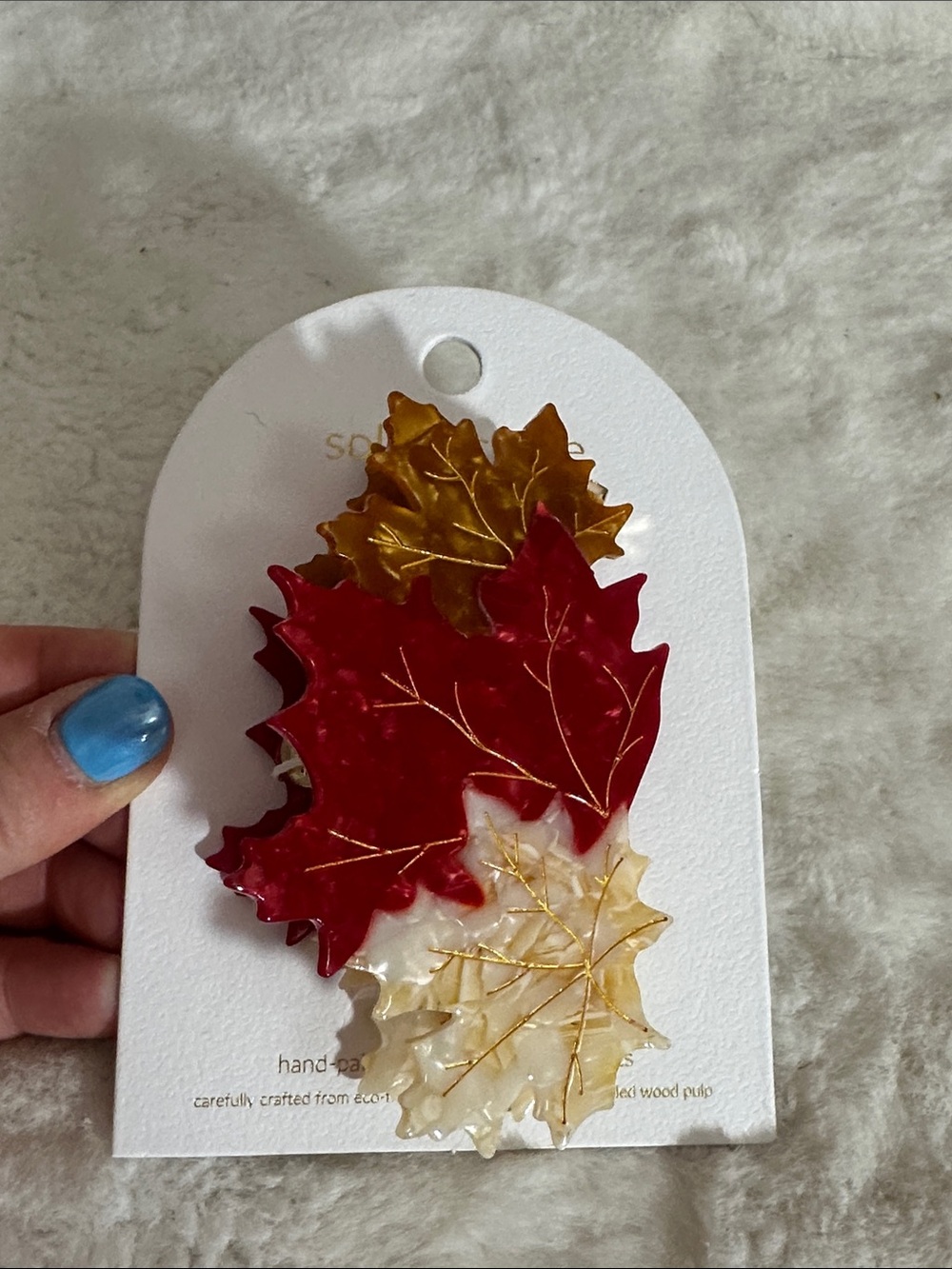 Anthropologie solar eclipse fall leaf metal hair claw clip